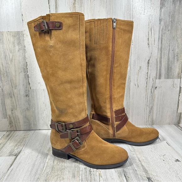 Marc Fisher Noreene Cognac Suede Knee-High Boots with Buckle Detail #819 - Picture 6 of 13